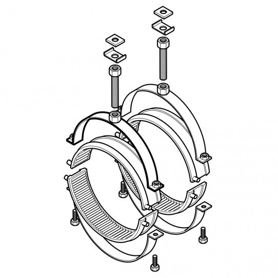 Комплект хомутов для труб Geberit Pluvia с электросварной лентой для анкерных опор